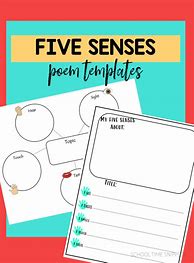 Image result for Five Senses Poem Worksheet