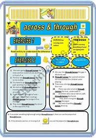 Image result for ELL Worksheets Over through Across