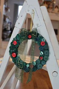 Image result for Button Christmas Wreath Craft