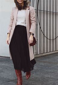 Image result for Pleated Skirt with Boots
