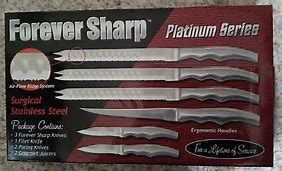 Image result for Forever Sharp Platinum Series Knife Set Surgical Steel 6 Pc.set