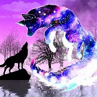 Image result for Rainbow Galaxy Wolf Background