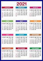 Image result for 12 Month Calendar 2021