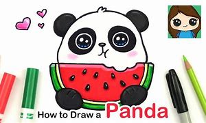 Image result for Cute Panda Eating Drawing