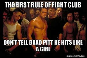 Image result for Brad Pitt Fight Club Meme