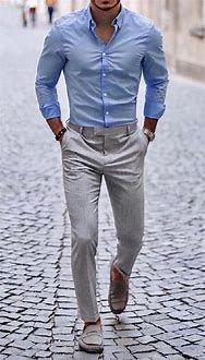 Image result for What Color Pants with Light Blue Shirt