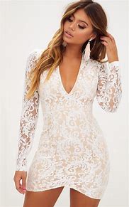 Image result for Lace White Bodycon Dress
