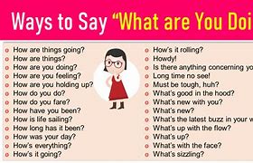 Image result for How to Answer What Are You Doing