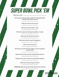 Image result for Super Bowl Pick Em Sheet