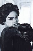Image result for Cute Black Cat Painting