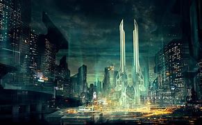 Image result for Futuristic Cityscape Art