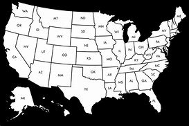 Image result for Map of States in USA Blank