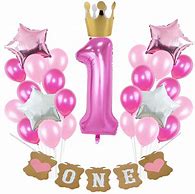 Image result for Happy 1st Birthday Girl Balloons