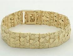 Image result for Men's Gold Nugget Bracelet