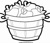 Image result for Apple Basket Clip Art Black and White