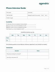 Image result for Phone Interview Questions Template