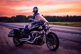 Image result for Motorcycle Sunset