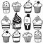 Image result for Cupcake Art Black and White