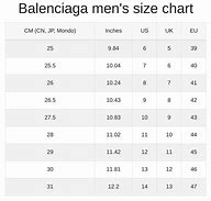 Image result for Balenciaga Size Chart