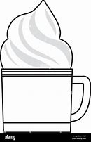 Image result for Hot Chocolate with Whipped Cream Clip Art Black and White