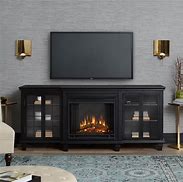 Image result for Electric Glass Fireplace TV Stand