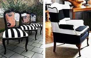 Image result for Black and White Upholstered Chair