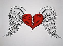 Image result for Broken Heart with Wings Drawing