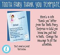 Image result for Tooth Fairy Thank You Note