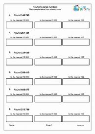 Image result for Rounding Large Numbers Worksheet