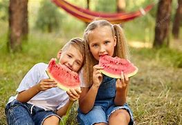 Image result for Kids Eating Watermelon