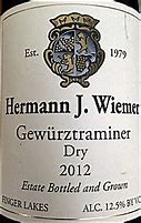 Image result for Hermann J Wiemer Dry Gewurztraminer