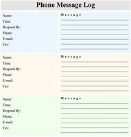 Image result for Printable Phone Log Messages