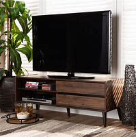 Image result for Modern 94In Walnut TV Stand