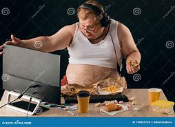 Image result for Fat Man at Computer