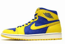 Image result for Yellow and Light Blue Jordan's
