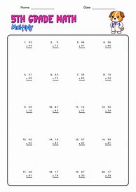 Image result for 5th Grade Math Worksheets Printable