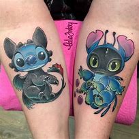Image result for Stitch and Toothless Character Tattoo