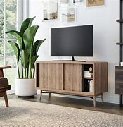 Image result for Black Mid Century Entertainment Wall Unit