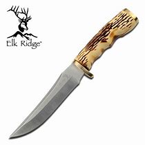 Image result for Simulated Wood Grain Handle Fixed Blade Buck Knife