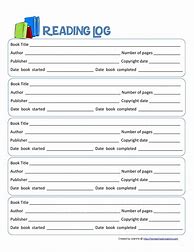 Image result for Reading Log Template