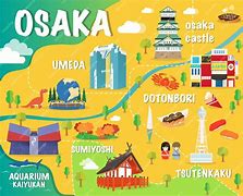 Image result for Osaka Attractions Map
