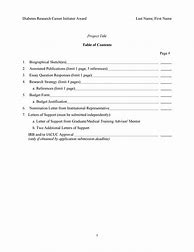 Image result for Sample of Table of Contents Template