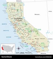 Image result for Physical Map of California for Kids