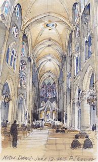 Image result for Notre Dame Interior Drawing