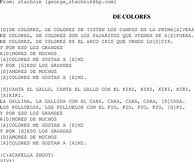 Image result for De Colores English Lyrics and Chords