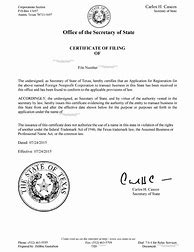 Image result for Certificate of Good Standing Texas