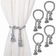 Image result for Grey Curtain Tie Backs