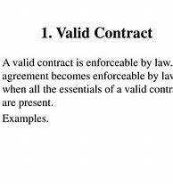 Image result for Valid Contract with Example