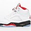 Image result for Jordan 5 Fire Red Back of Shoe