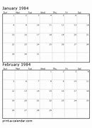 Image result for February 1984 Calendar